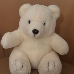 1980’s The World of Smile white Teddy Bear‎ Plush Stuffed Animal Korea VINTAGE